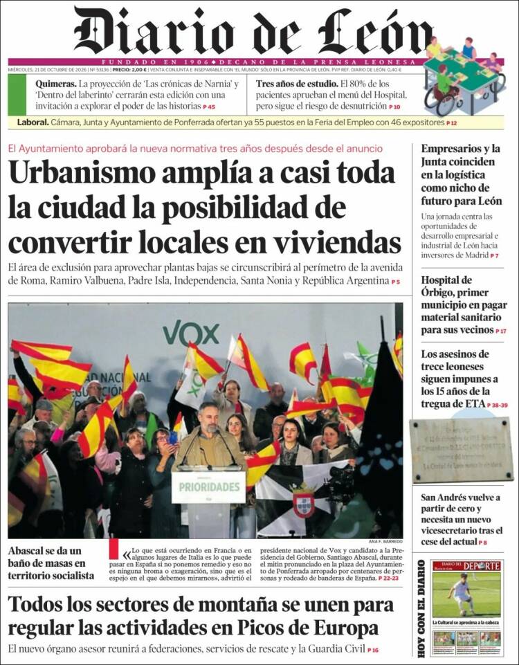 Portada de Diario de León (Spain)