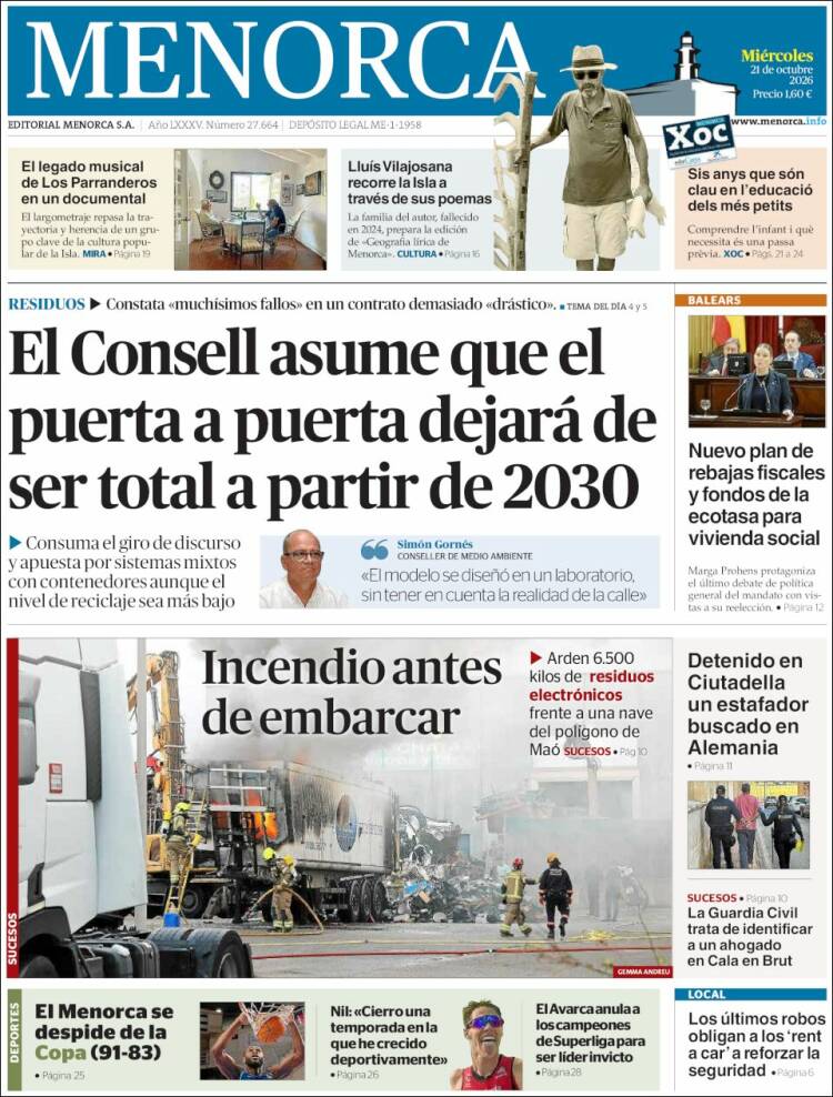 Portada de Menorca - Diario Insular (Spain)