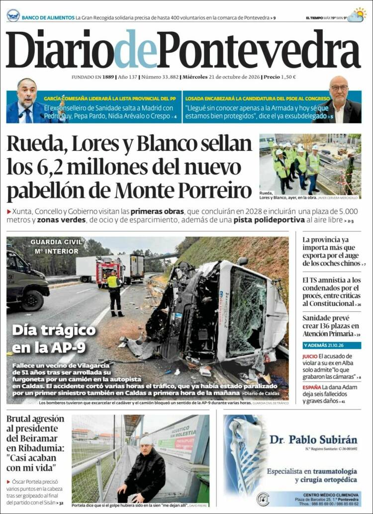 Portada de Diario de Pontevedra (Spain)