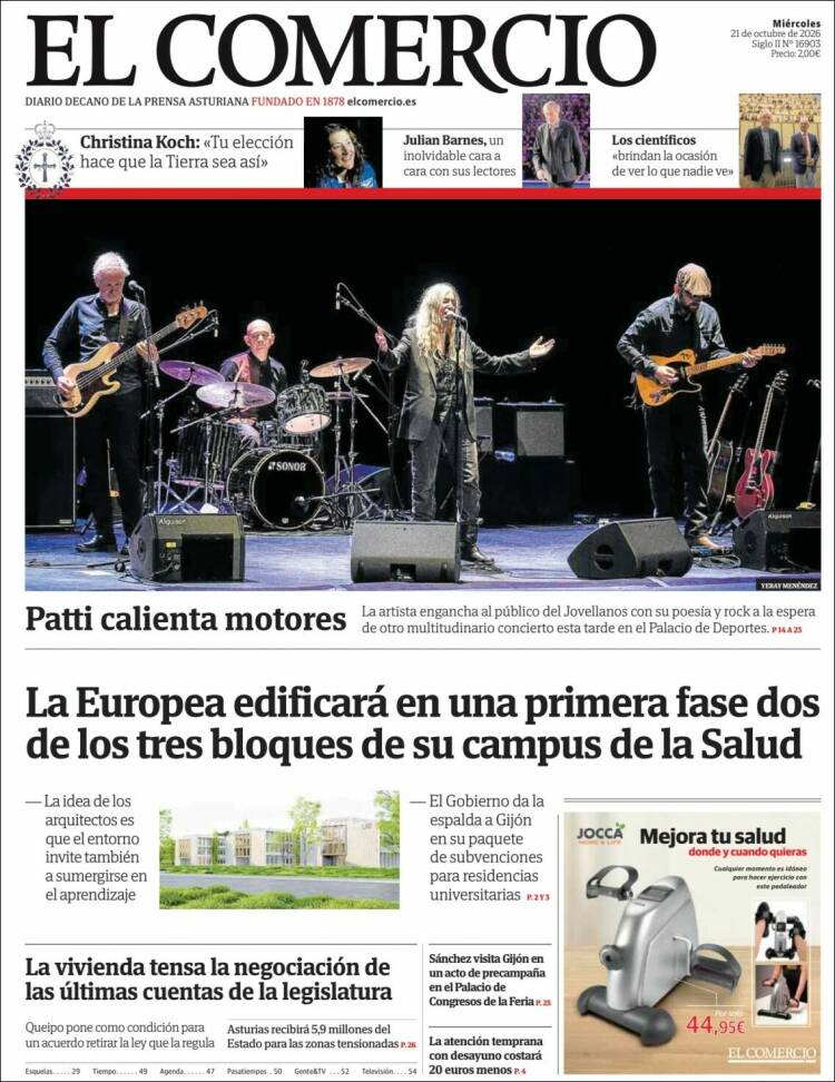 Portada de El Comercio - Gijón (Espa&ntilde;a)
