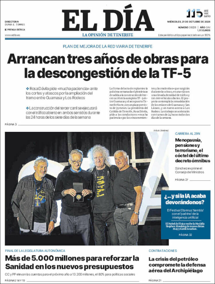 Portada de El Día (Spain)