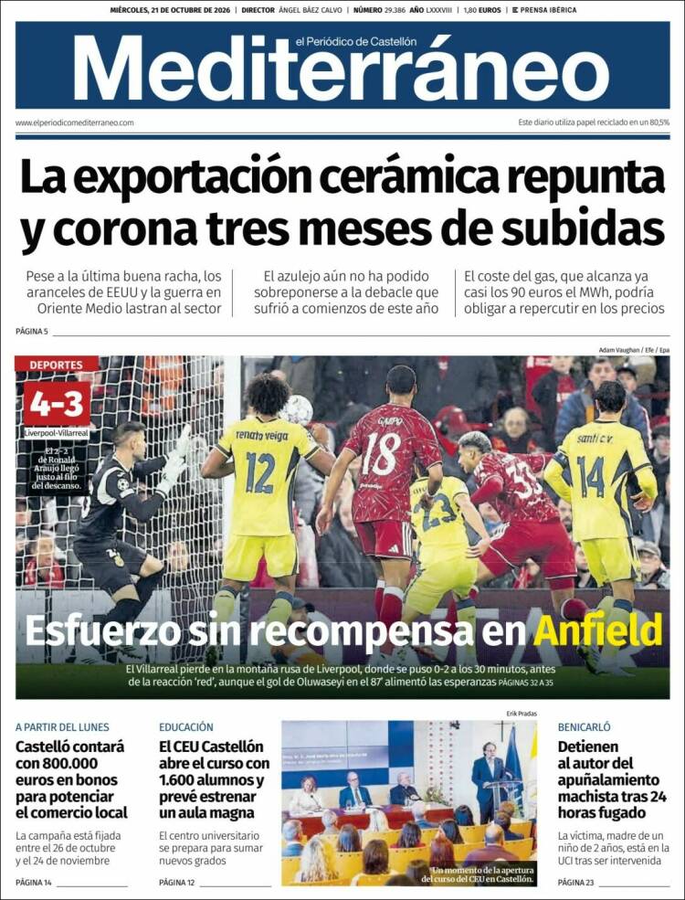 Portada de El Periódico Mediterraneo (Spain)
