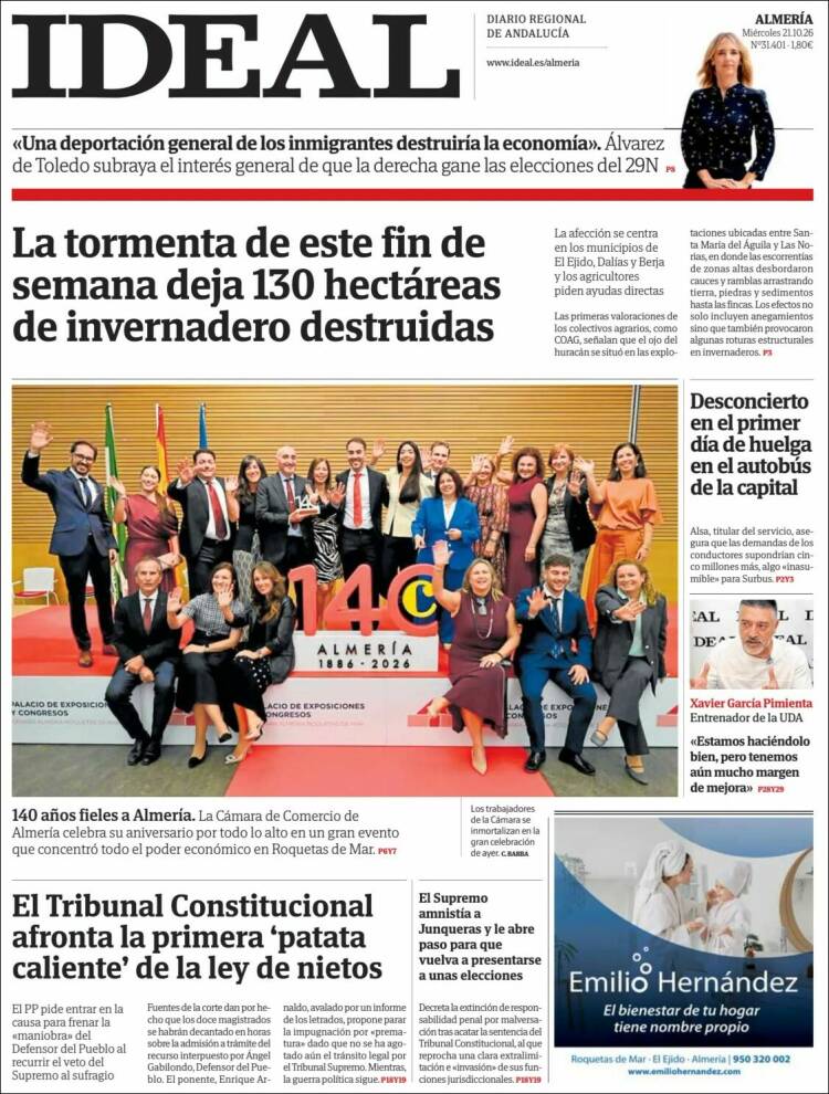 Portada de Ideal Almeria (Spain)