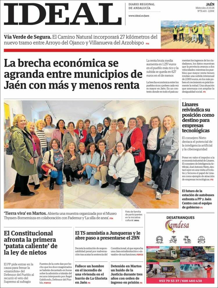 Portada de El Ideal de Jaén (Espa&ntilde;a)