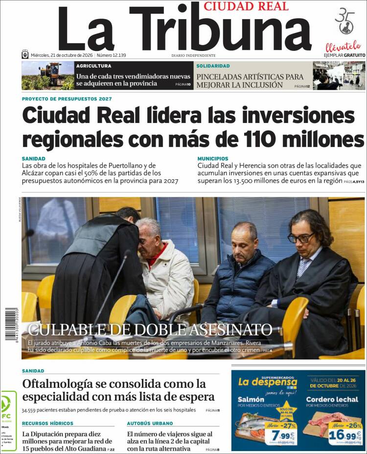 Portada de La Tribuna de Ciudad Real (Spain)