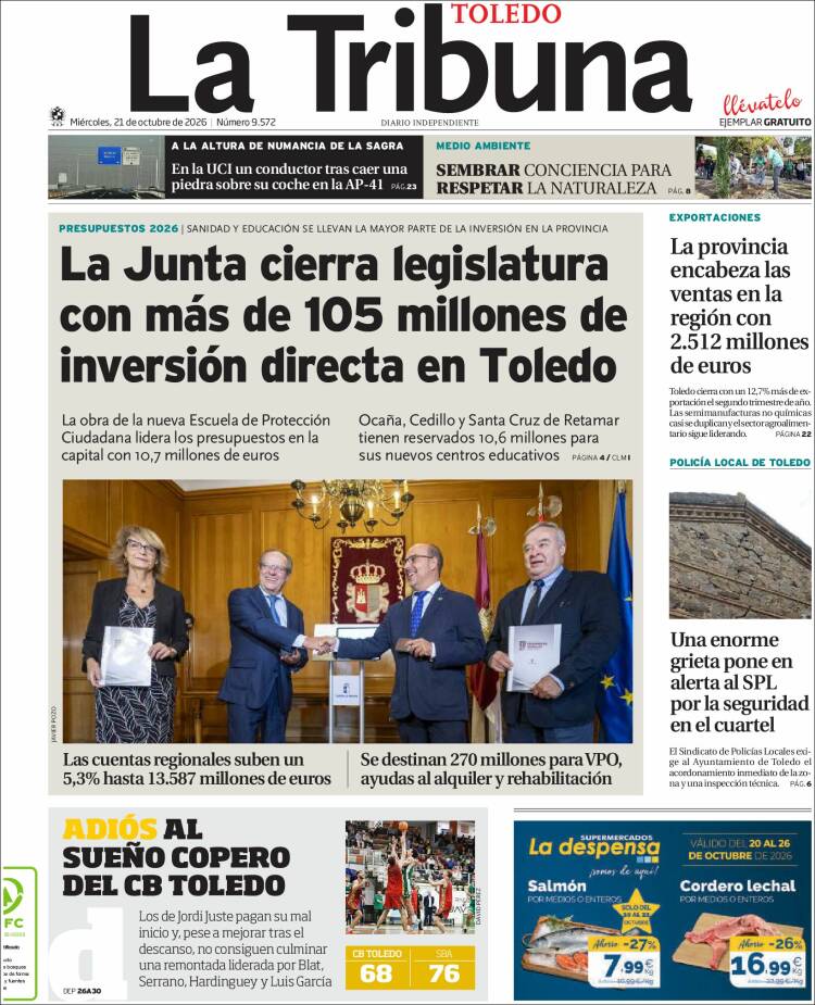 Portada de La Tribuna de Toledo (Spain)