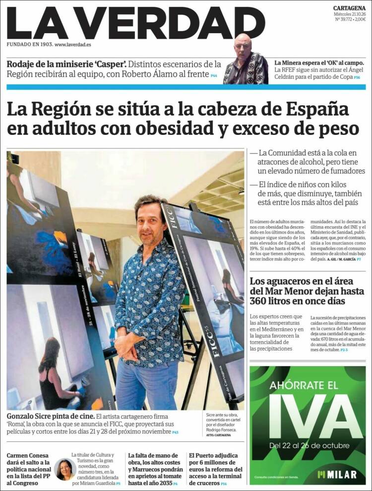 Portada de La Verdad de Cartagena (Spain)
