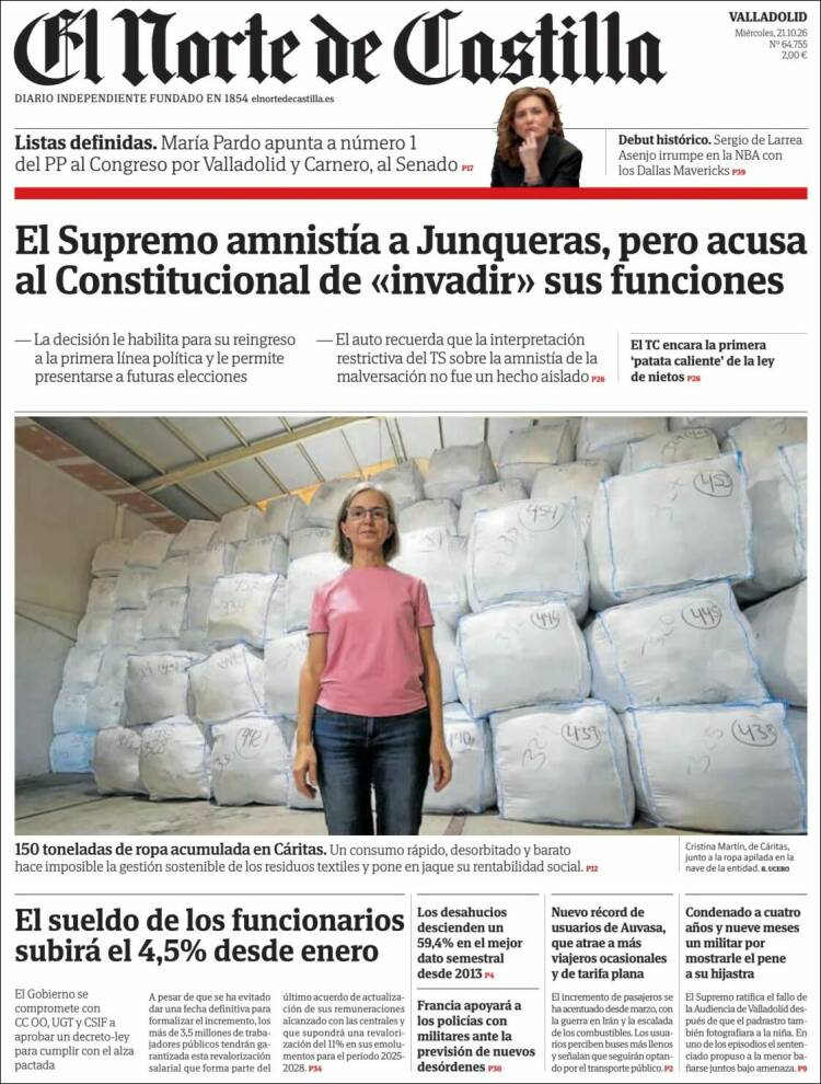 Portada de Norte de Castilla - Valladolid (Spain)