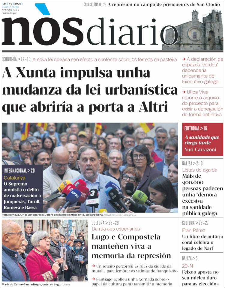 Portada de Nòs Diario (Espa&ntilde;a)