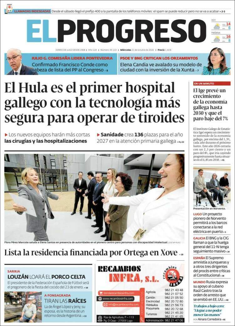 Portada de El Progreso (Spain)