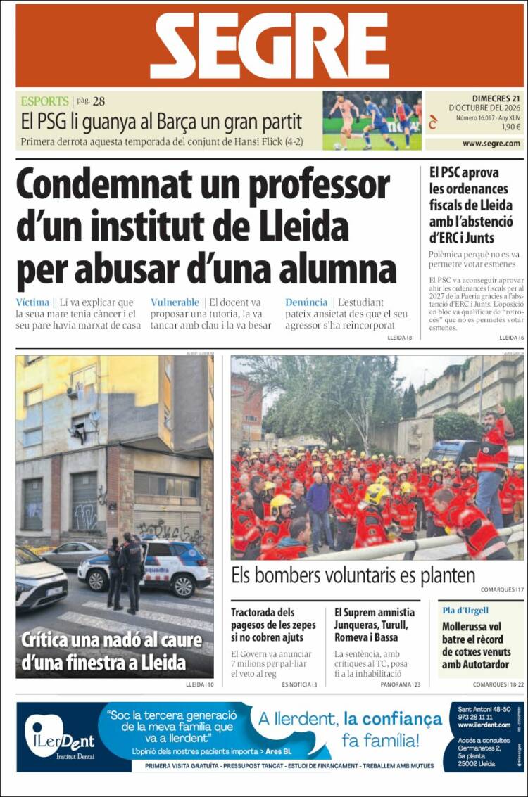 Portada de Segre (Spain)