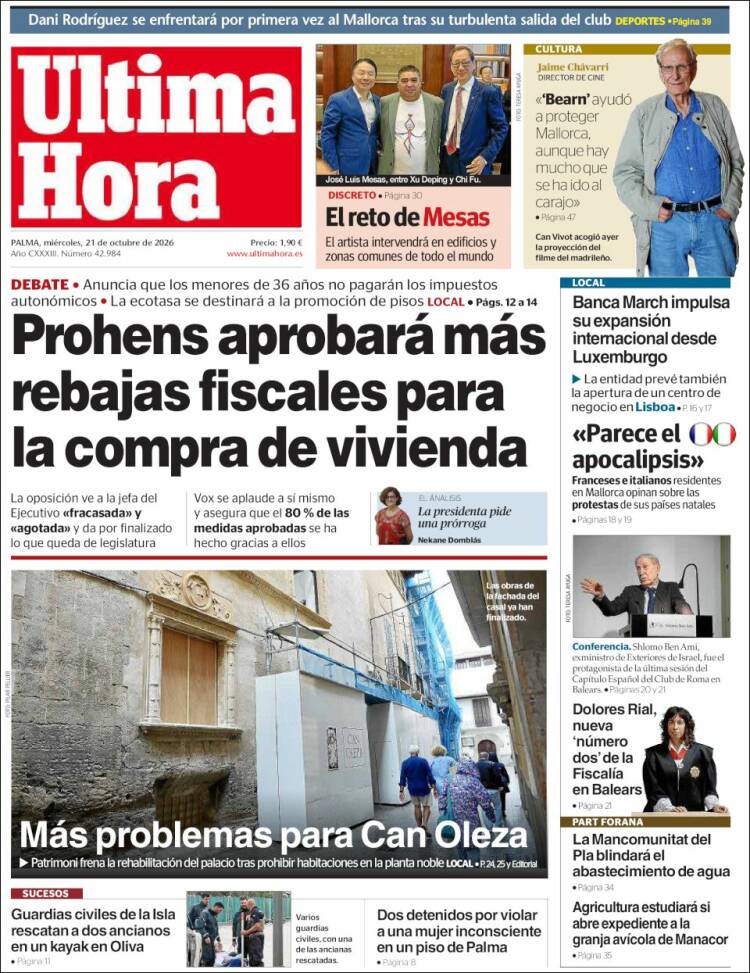 Portada de Última Hora (Espa&ntilde;a)