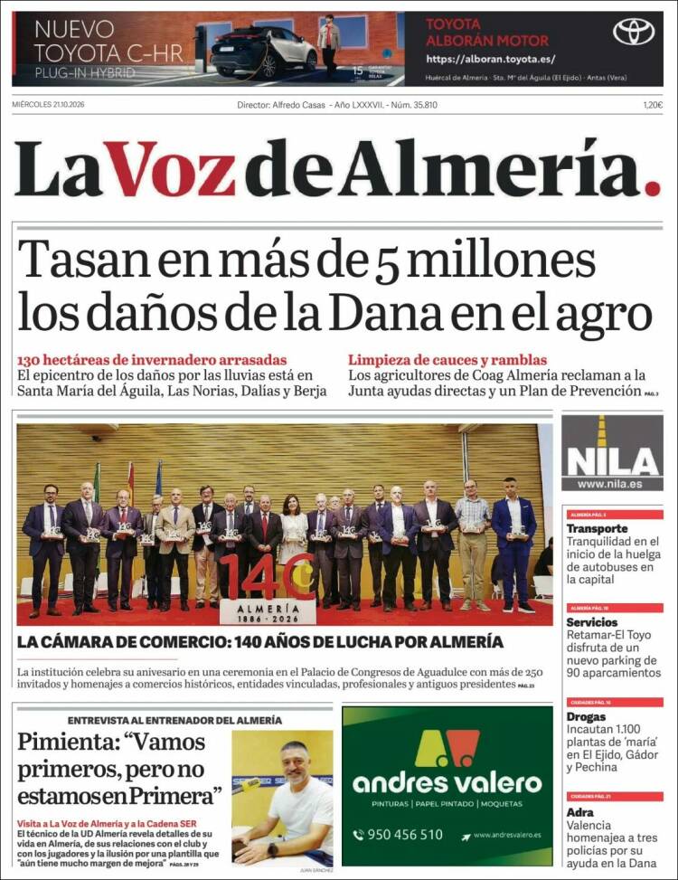 Portada de La Voz de Almería (Spain)