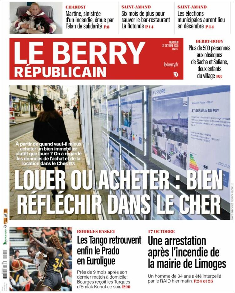 Portada de Berry Republicain (Francia)