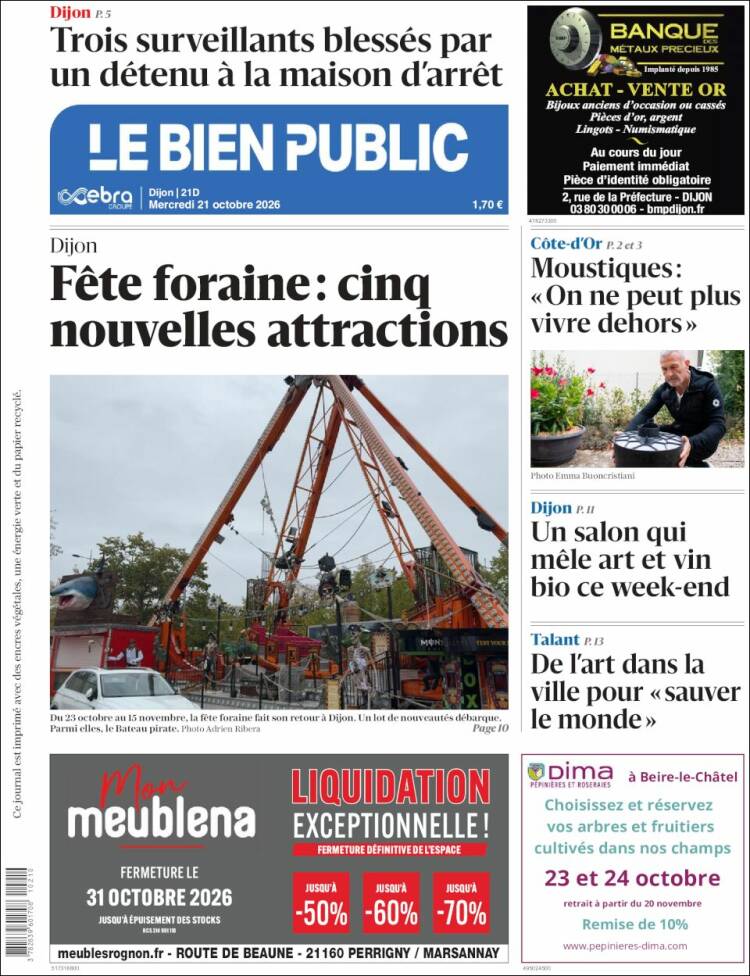 Portada de Le Bien Public (Francia)