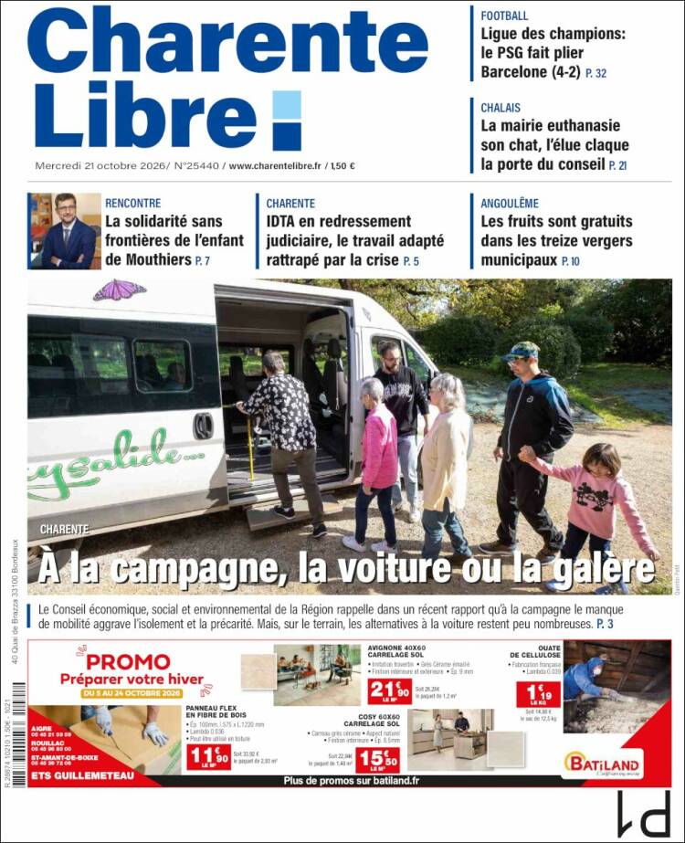 Portada de Charente Libre (France)