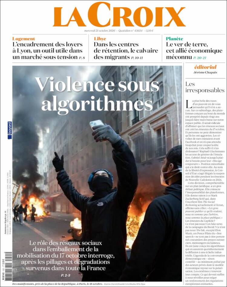 Portada de La Croix (France)