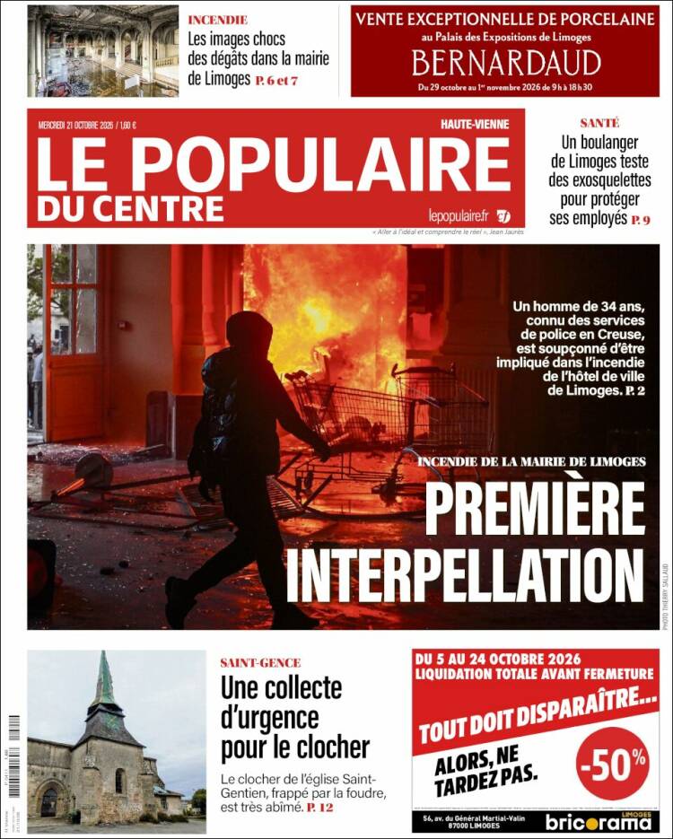 Portada de Le Populaire du Centre (France)