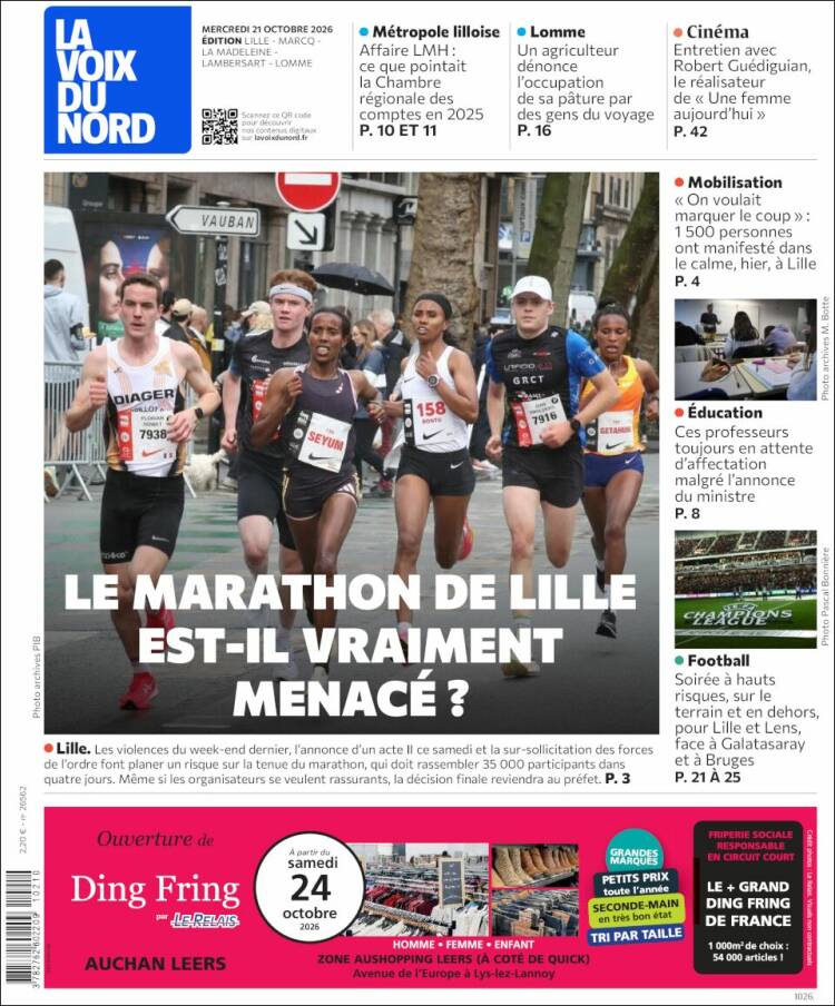 Portada de La Voix du Nord (France)