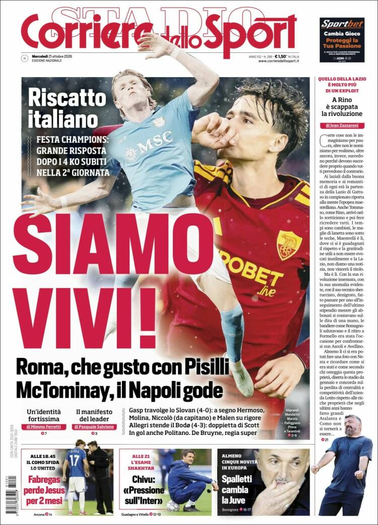 Portada de Corriere dello Sport (Italy)