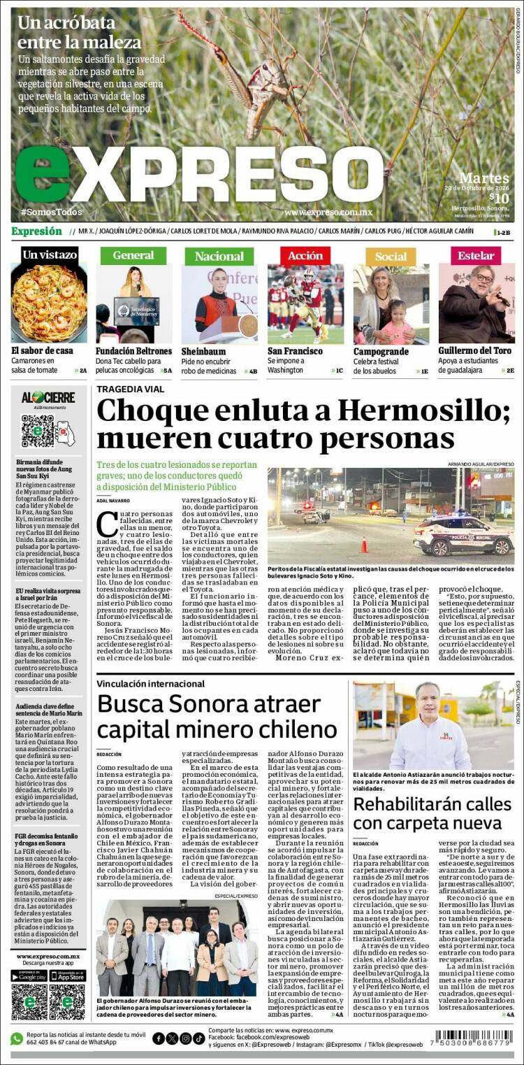 Portada de Expreso (Mexico)