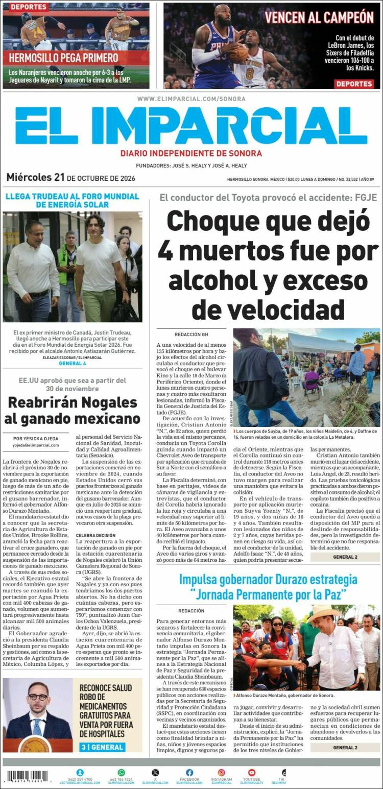 Portada de El Imparcial (Mexico)