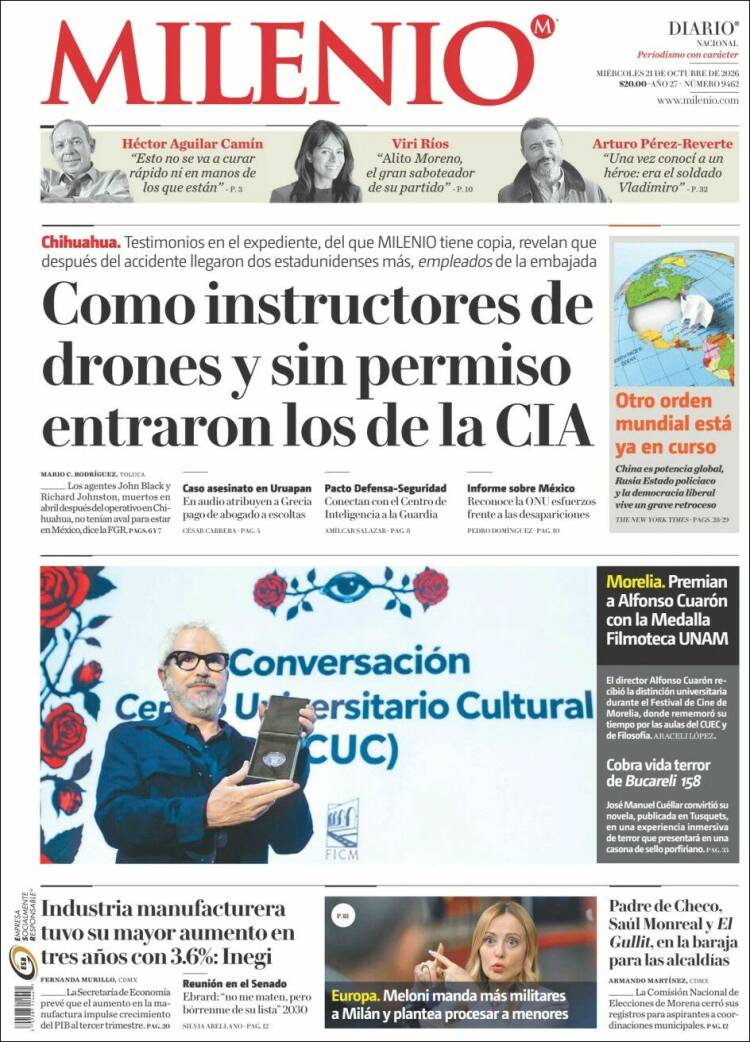 Portada de Milenio (Mexico)