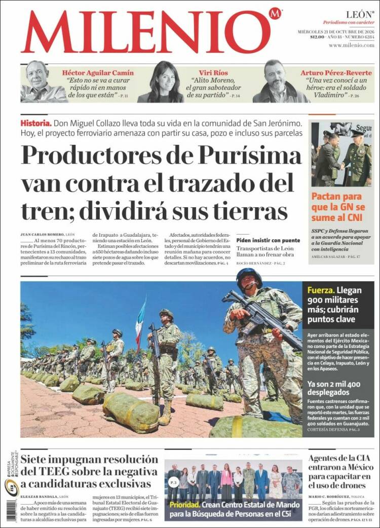 Portada de Milenio de León (Mexico)