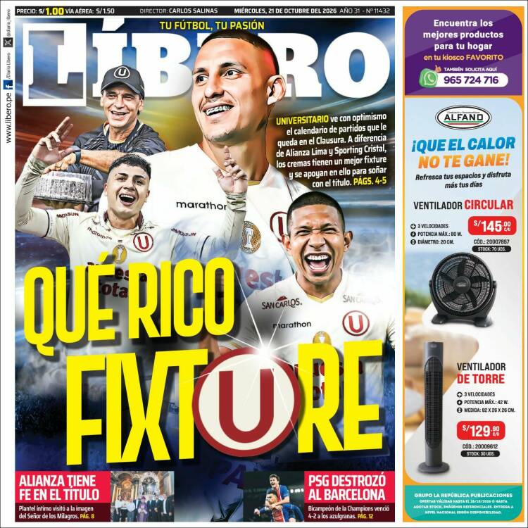 Portada de Líbero (Peru)