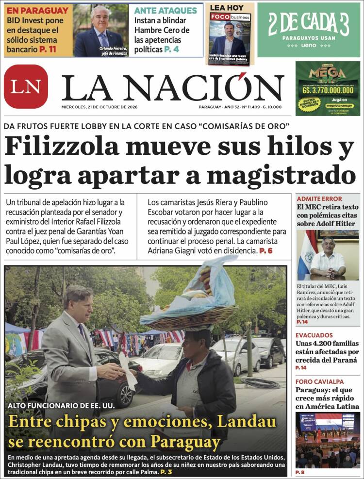 Portada de La Nación (Paraguay)