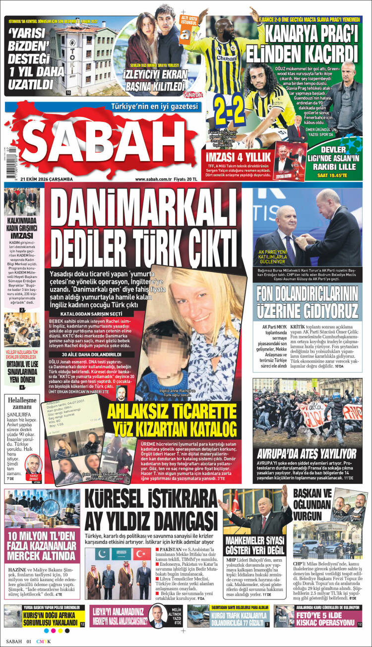 Portada de Sabah (Turqu&iacute;a)