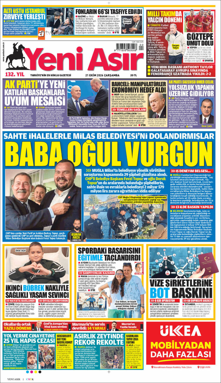 Portada de Yeni Asır (Turkey)