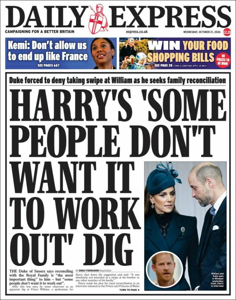 Portada de Daily Express (United Kingdom)