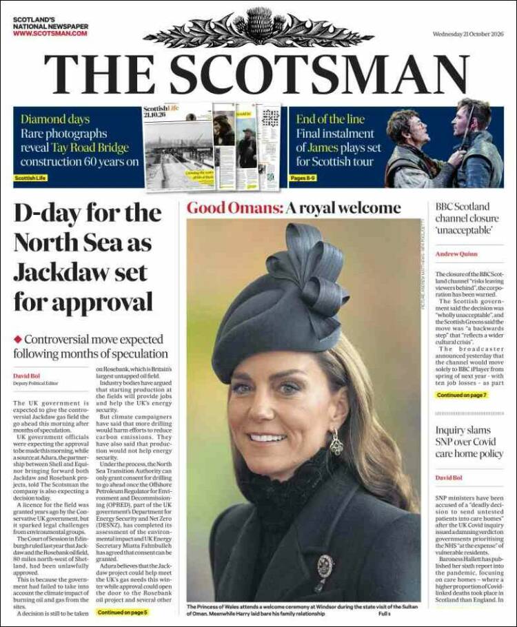 Portada de The Scotsman (United Kingdom)