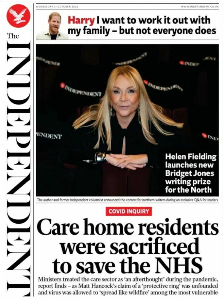 Portada de The Independent (United Kingdom)