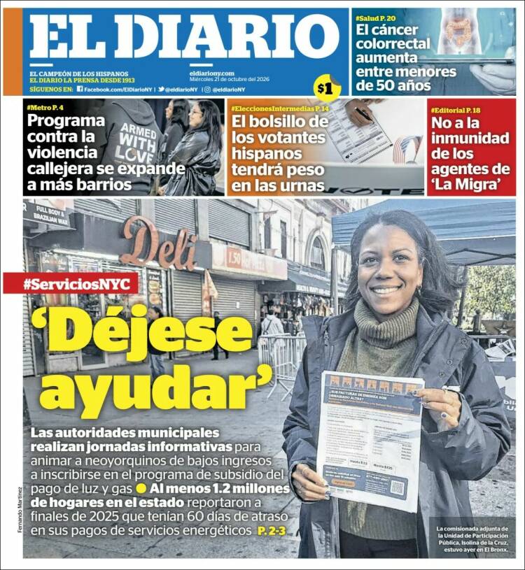 Portada de El Diario NY (USA)