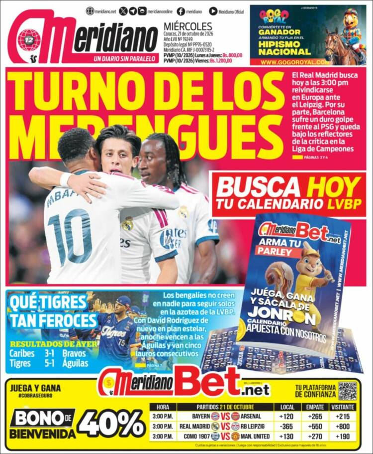 Portada de Meridiano (Venezuela)
