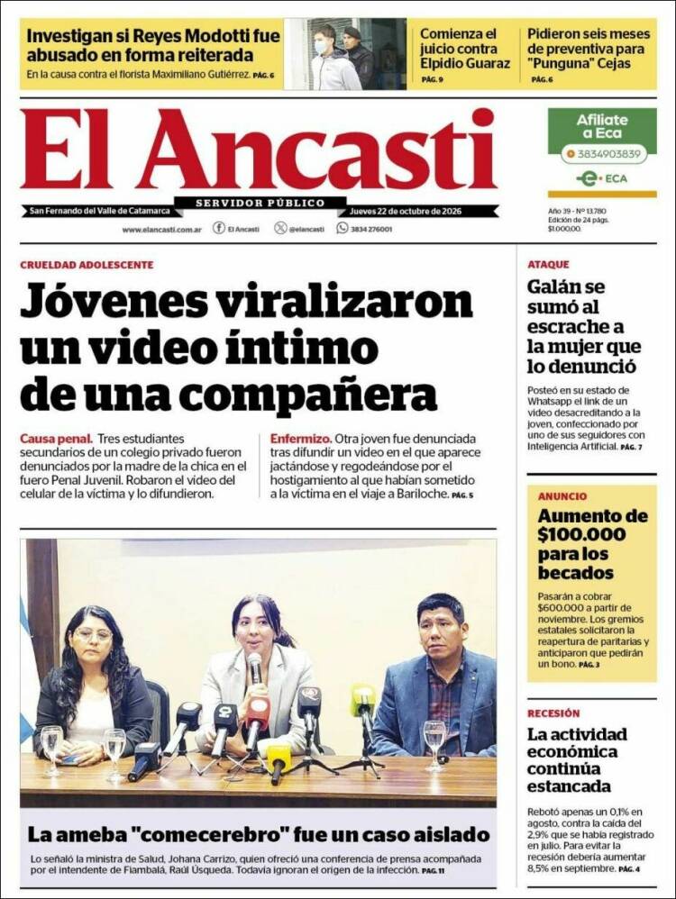 Portada de El Ancasti (Argentina)