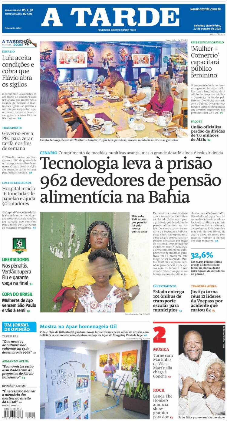 Portada de Diário A Tarde (Brasil)
