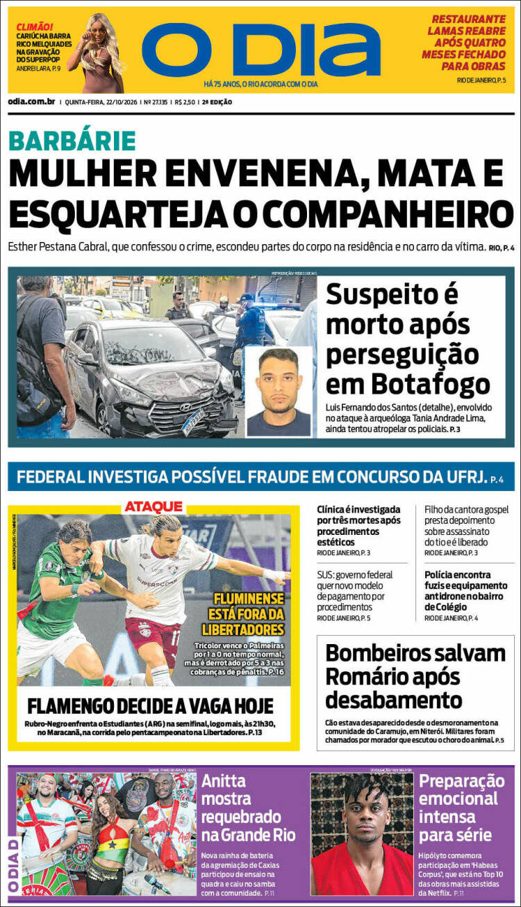 Portada de O Dia (Brasil)