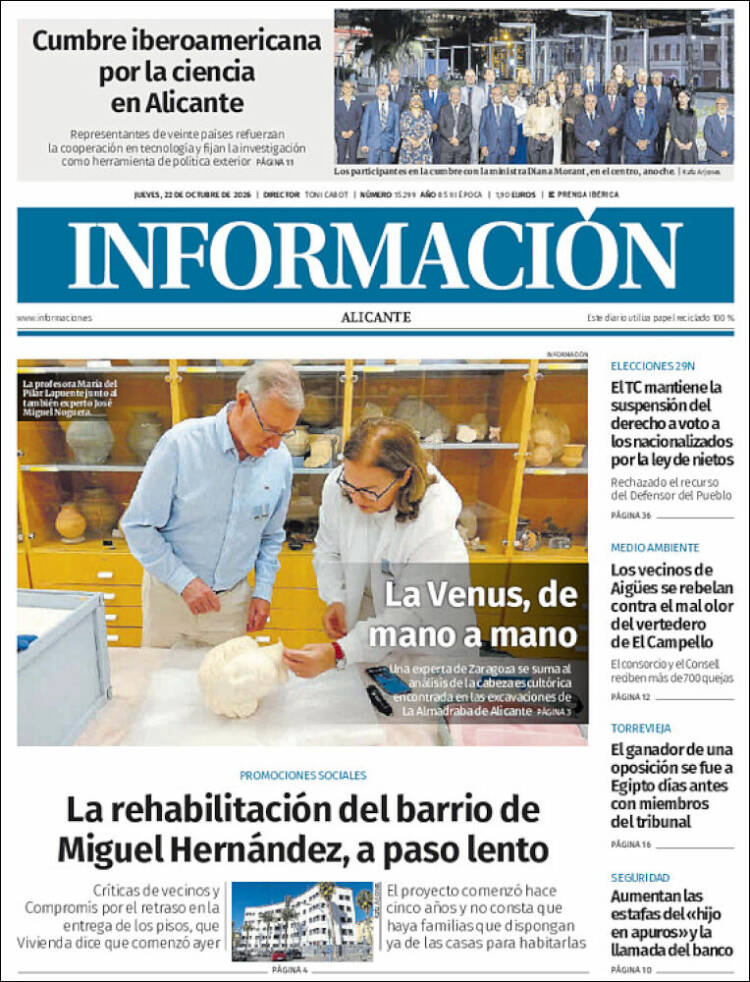 Portada de Diario Información (Spain)