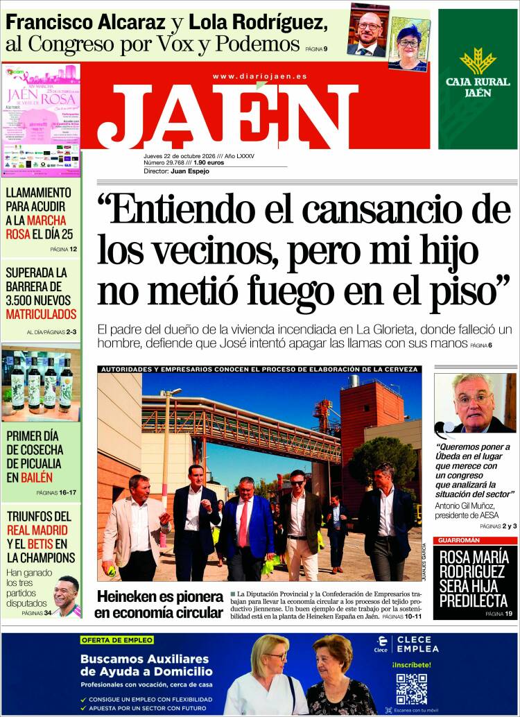 Portada de Diario Jaén (Spain)