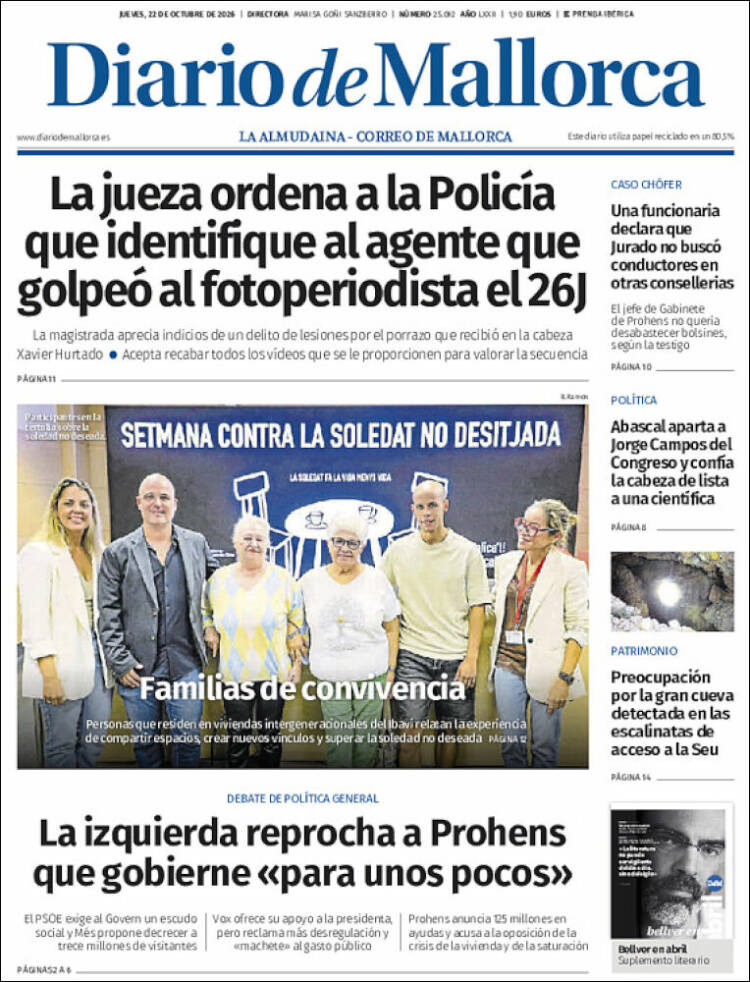 Portada de Diario de Mallorca (Espa&ntilde;a)