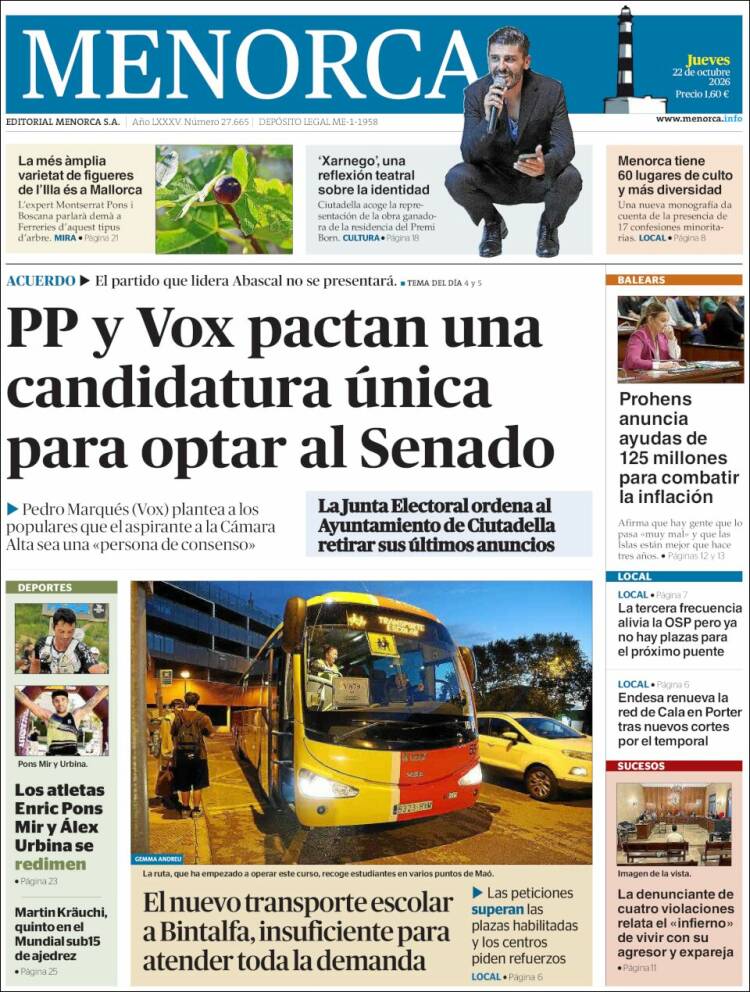 Portada de Menorca - Diario Insular (Spain)