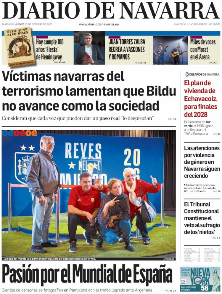 Portada de Diario de Navarra (Spain)