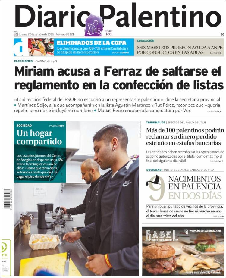 Portada de Diario Palentino (Spain)