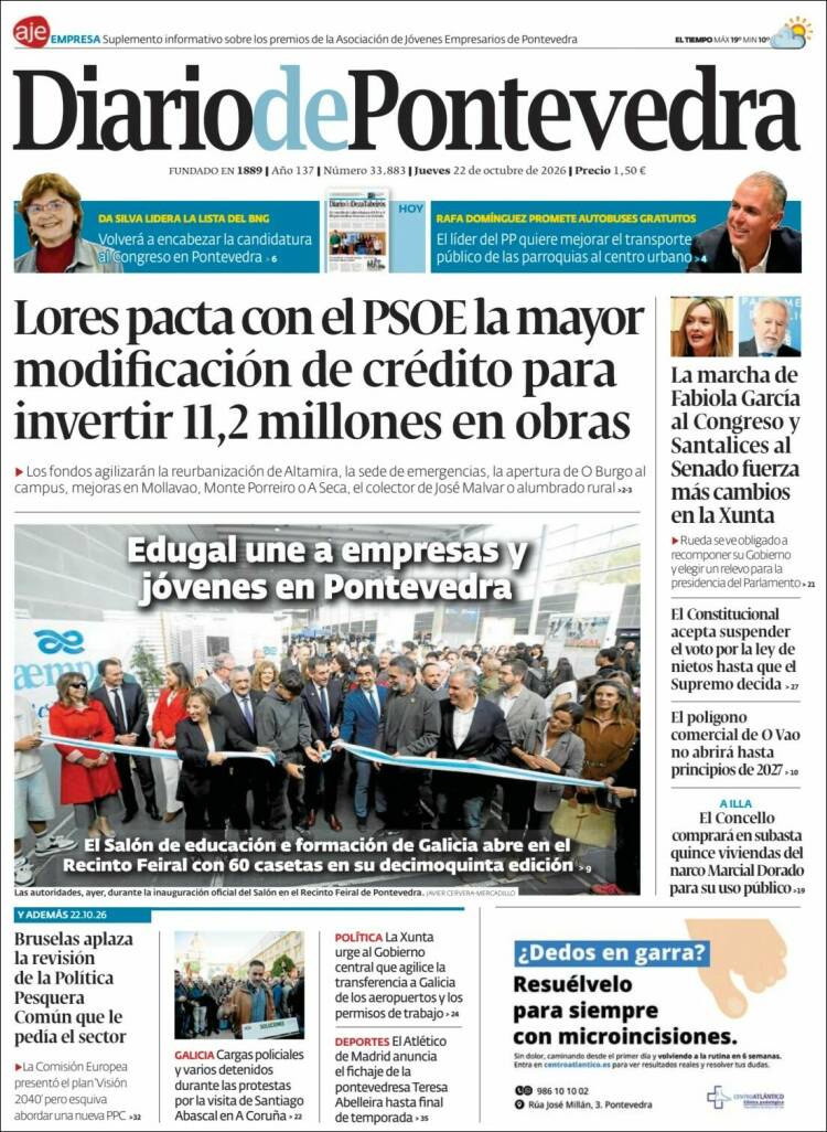 Portada de Diario de Pontevedra (Spain)