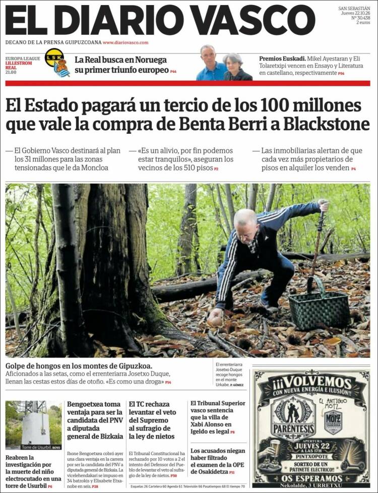 Portada de Diario Vasco (Espa&ntilde;a)