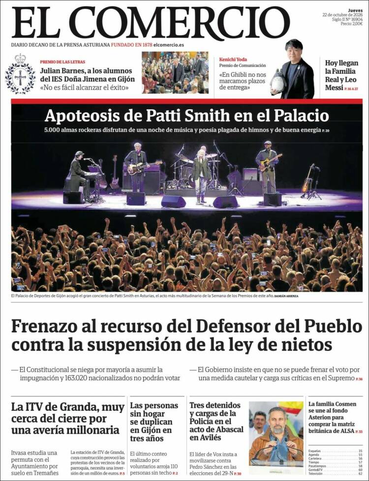 Portada de El Comercio - Gijón (Spain)