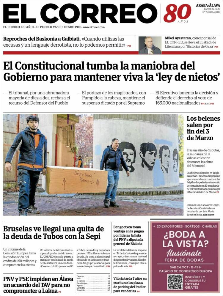 Portada de El Correo - Álava (Espa&ntilde;a)